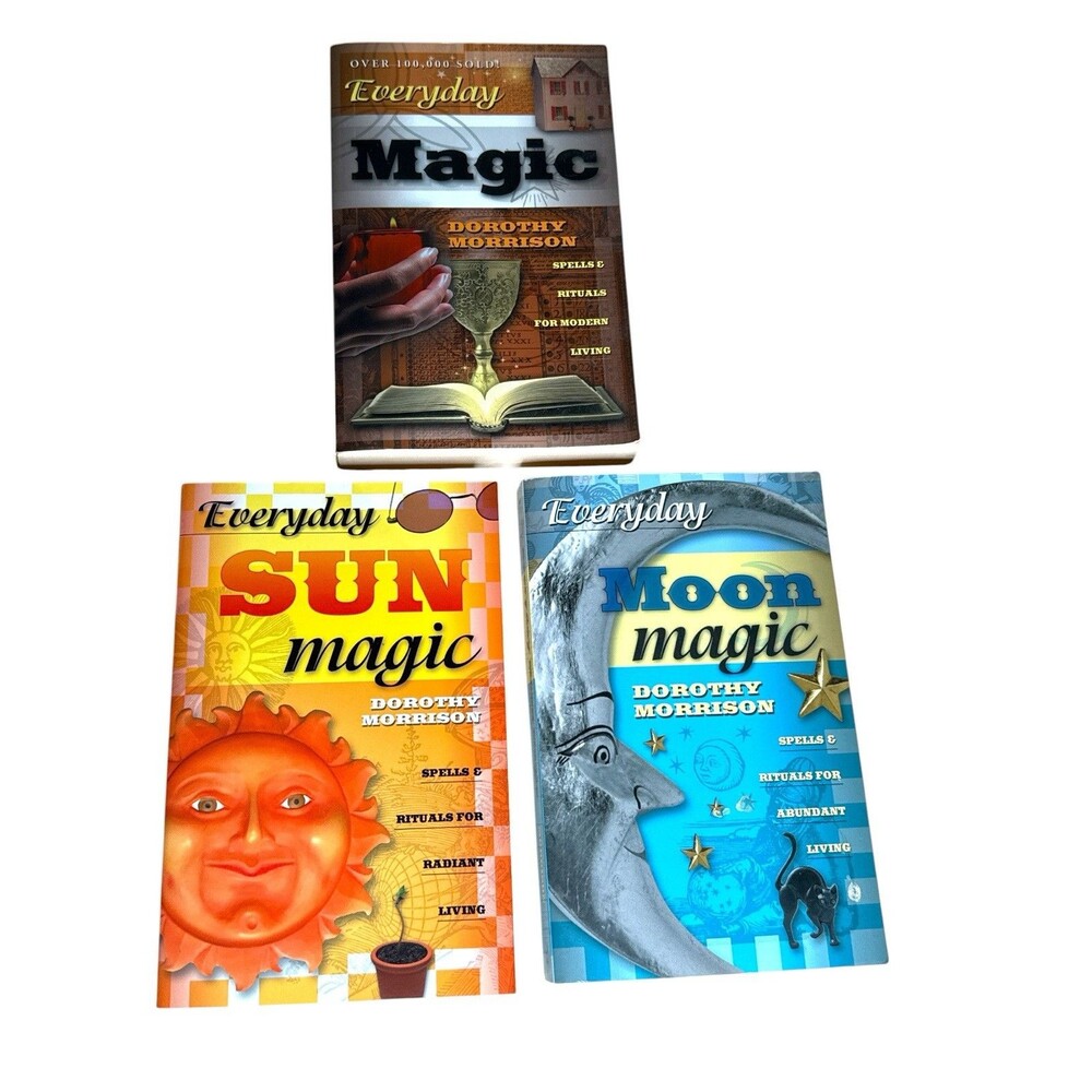 Dorothy Morrison Everyday Magic Sun Moon Magic 3 Book Lot Spells Rituals